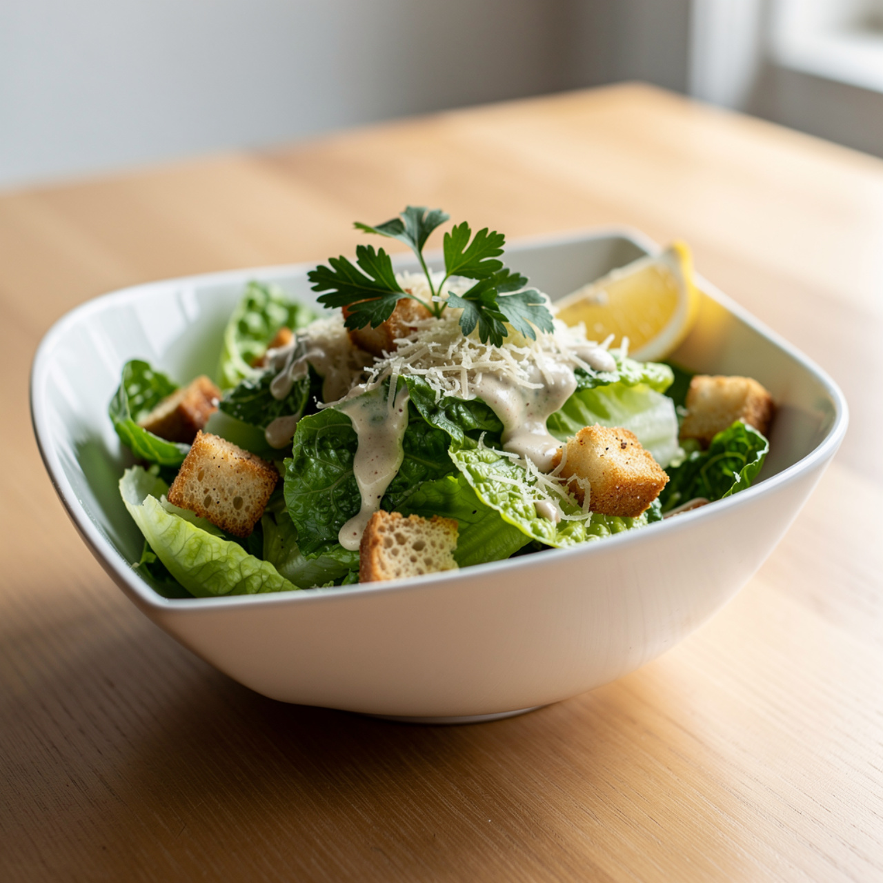 Creamy Vegan Caesar Salad with Chickpeas and Quinoa